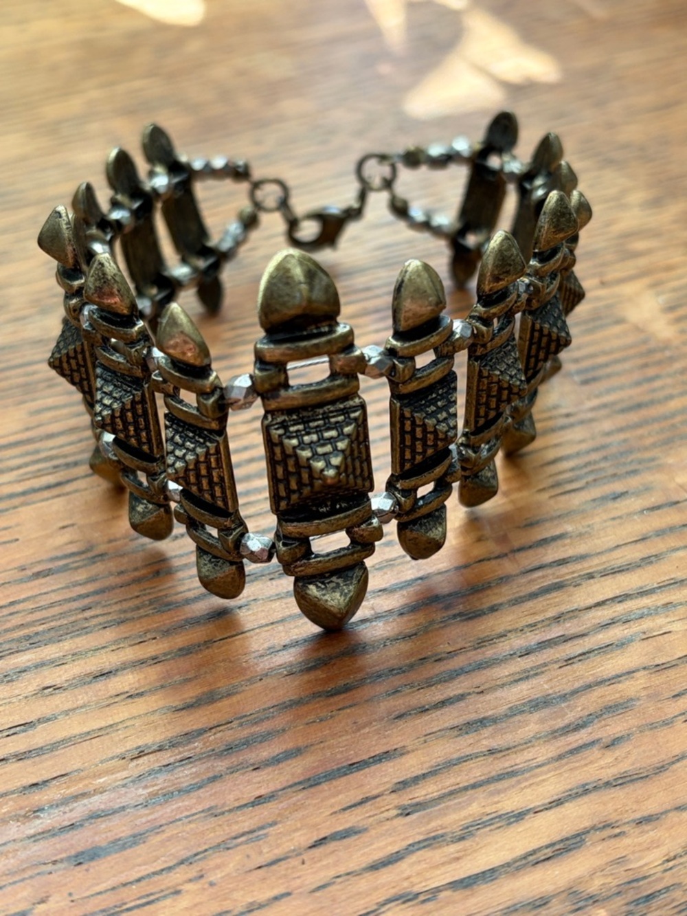 Antique Bronze-Tone Statement Bracelet